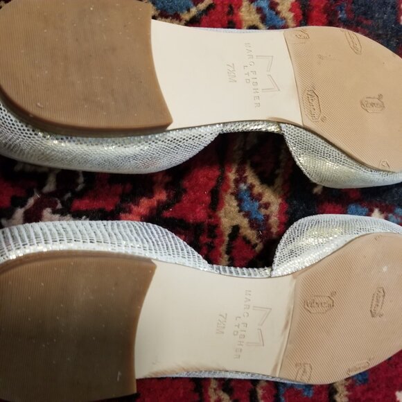 Marc Fisher LTD. Sunny 5 Slip On Leather d'Orsay Flats  Metallic Gold 7.5 M - Picture 8 of 14